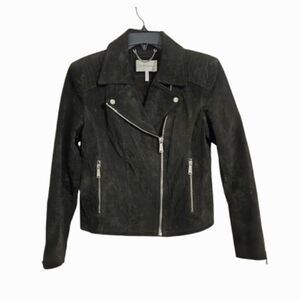 BCBGeneration Suede Leather Jacket Women's Size Large Dark Brown
